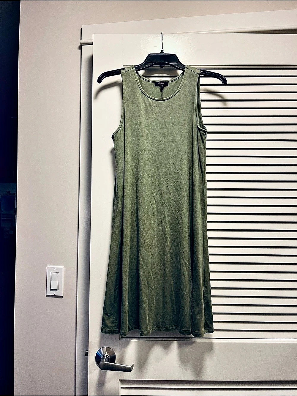Quince Tencel Jersey Sleeveless Swing Dress in Sage Green Size Medium Travel!! - Picture 2 of 8